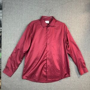 T-Fusion by Montee Holland XL Burgundy Long Sleeve‎ Button Down Shirt Mens